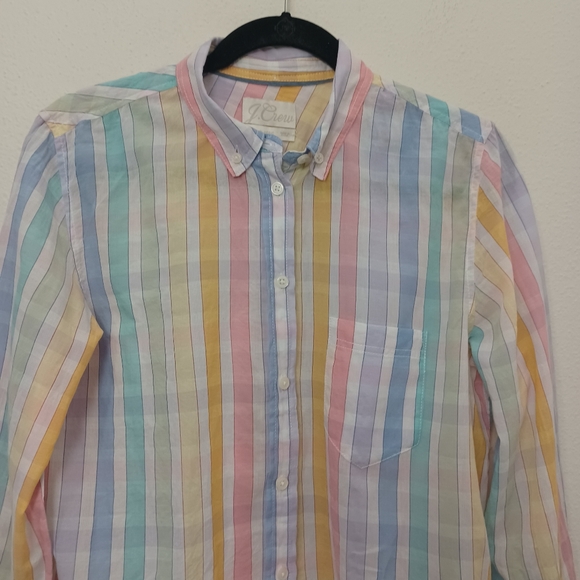 J Crew Classic-fit shirt in rainbow crinkle gingham - Picture 5 of 10
